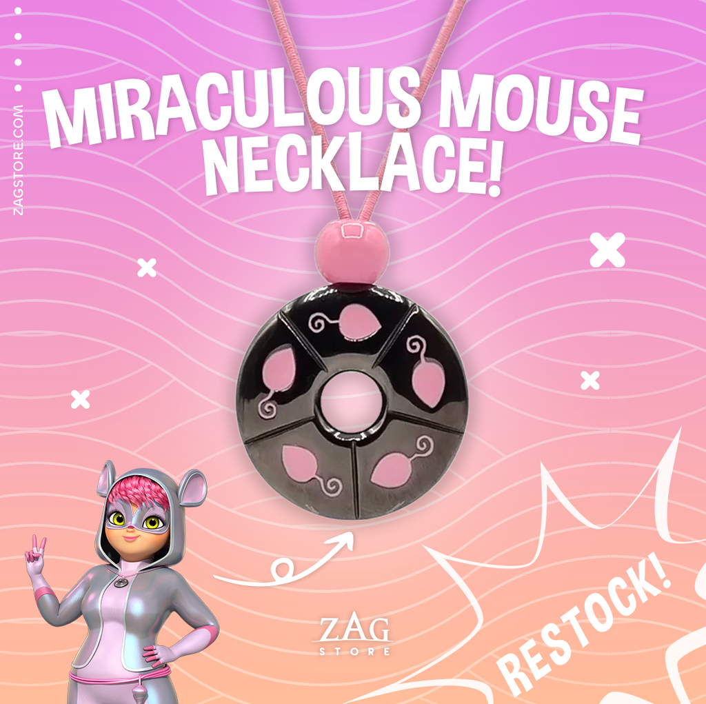 Miraculous ladybug mouse necklace